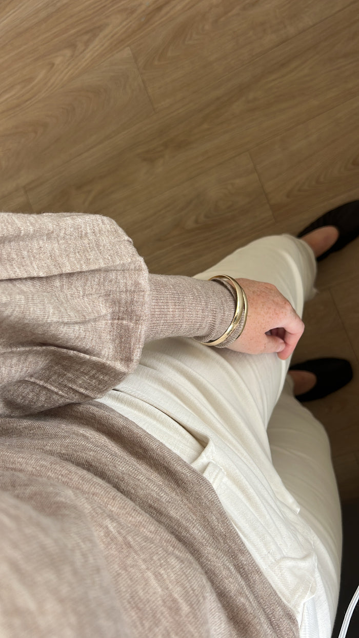 Aleger 071 Always Bell Sleeve Top - Beige Apparel > Women > Clothing > Knitwear > Knit Tops > Bell Sleeve Knit Tops > Aleger Hyde Boutique