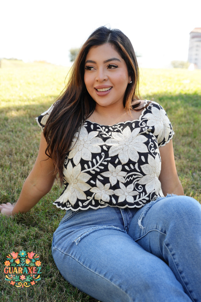 Amada Embroidered Crop Top