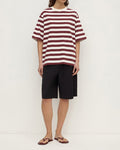 Assembly Label Arla Stripe Short Sleeve Tee - Dark Raisin Cream Stripe Hyde Boutique