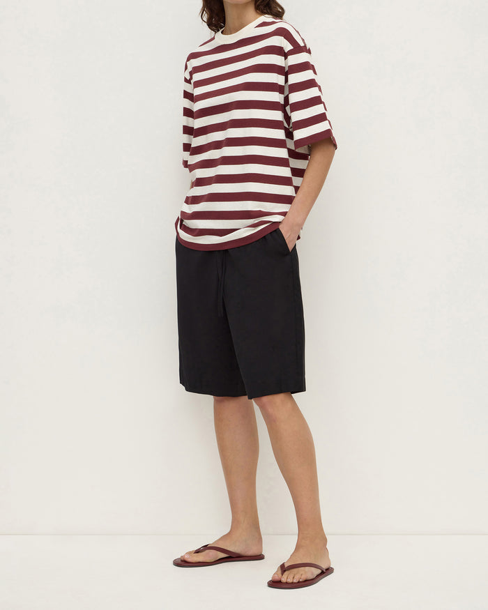 Assembly Label Arla Stripe Short Sleeve Tee - Dark Raisin Cream Stripe Hyde Boutique