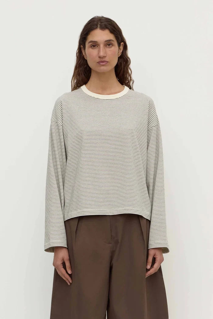 Assembly Label Malone Stripe Wide Sleeve - Cream/Black Apparel > Women > Clothing > Tops > T-Shirts > Assembly Label Hyde Boutique