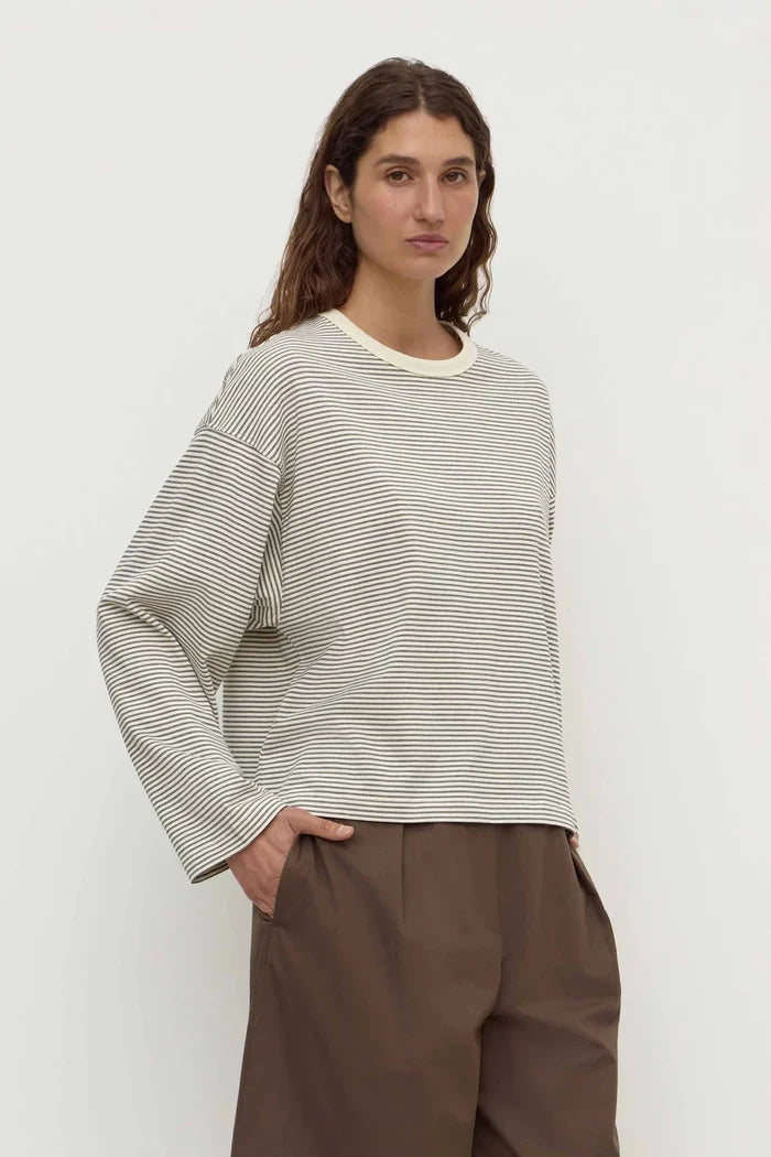 Assembly Label Malone Stripe Wide Sleeve - Cream/Black Apparel > Women > Clothing > Tops > T-Shirts > Assembly Label Hyde Boutique
