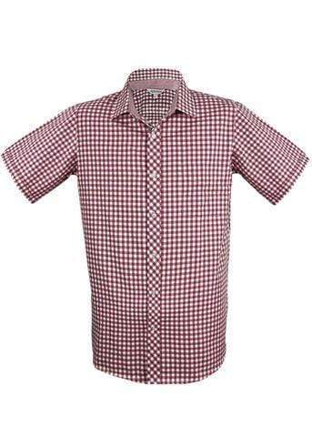 Aussie Pacific Men's Brighton Short Sleeve Shirt 1909S Corporate Wear Aussie Pacific Red/White XXS