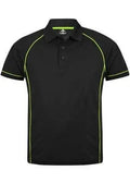 Aussie Pacific Men's Endeavour Work Polo Shirt 1310 Casual Wear Aussie Pacific Black/Fluro Green S