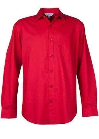 Aussie Pacific Men's Mosman Long Sleeve Shirt 1903l Corporate Wear Aussie Pacific Red XXS