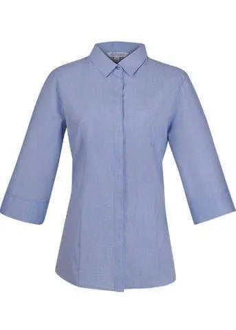 Aussie Pacific Ladies 3/4 Sleeve Shirt 2902T Corporate Wear Aussie Pacific Mid Blue 4