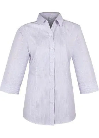Aussie Pacific Ladies Bayview 3/4 Sleeve Shirt 2906T Corporate Wear Aussie Pacific White/Pink 4