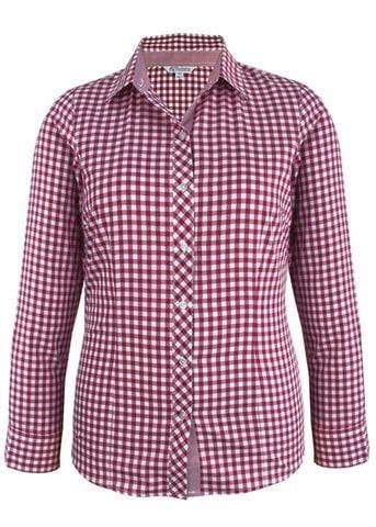 Aussie Pacific Ladies Brighton Long Sleeve Shirt 2909L Corporate Wear Aussie Pacific Red/White 4
