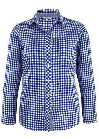 Aussie Pacific Ladies Brighton Long Sleeve Shirt 2909L Corporate Wear Aussie Pacific Navy/White 4