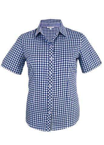 Aussie Pacific Ladies Brighton Short Sleeve Shirt 2909S Corporate Wear Aussie Pacific Navy/White 4