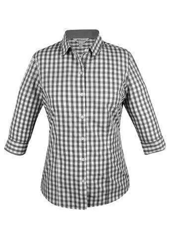 Aussie Pacific Ladies Devonport 3/4 Sleeve Shirt 2908T Corporate Wear Aussie Pacific Charcoal 4