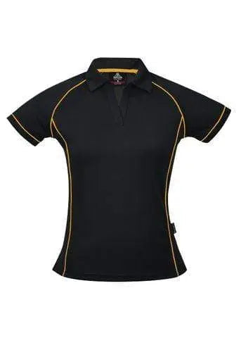 Aussie Pacific Ladies Endeavour Polo Shirt 2310 Casual Wear Aussie Pacific Black/Gold 6