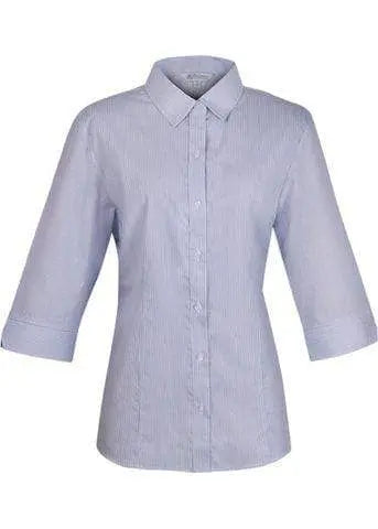 Aussie Pacific Ladies Henley 3/4 Sleeve Shirt 2900T Corporate Wear Aussie Pacific White/Navy 4