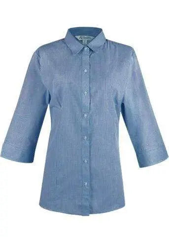 Aussie Pacific Ladies Toorak 3/4 Sleeve Shirt 2901T Corporate Wear Aussie Pacific Navy/White 4