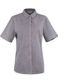 Aussie Pacific Ladies Toorak Short Sleeve Shirt 2901S Corporate Wear Aussie Pacific Black/White 4