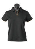 Aussie Pacific Ladies Yarra Polo Shirt 2302 Casual Wear Aussie Pacific Black/Gold 16-18