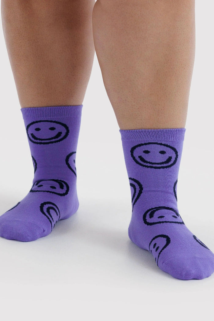 BAGGU Chaussettes Crew - Lavande Happy