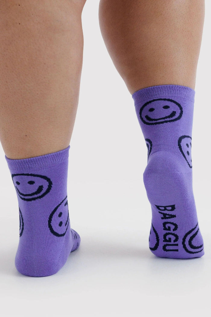 BAGGU Chaussettes Crew - Lavande Happy