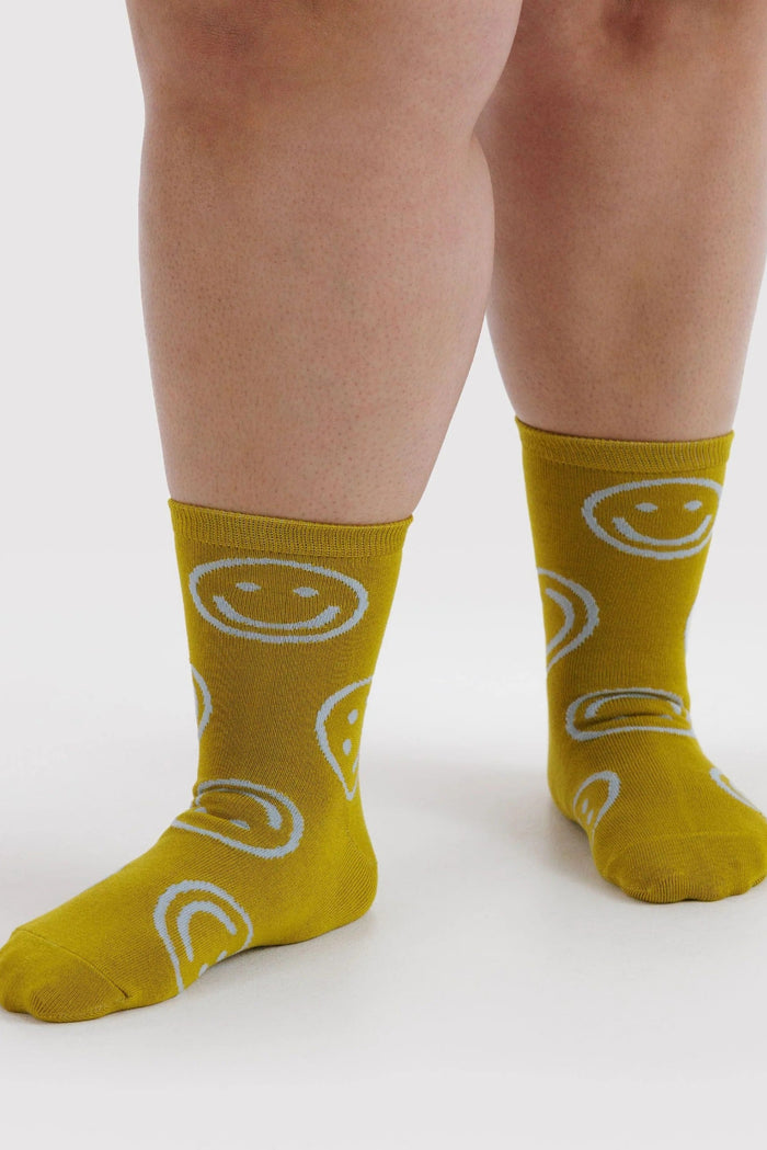 BAGGU Chaussettes Crew - Ocre Happy