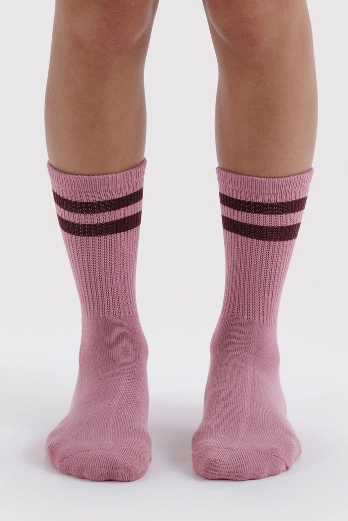 BAGGU Chaussettes Ribbed - Wild Plum Stripe