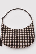 BAGGU Sac Large Crescent Nylon - Blurred Gingham Brown