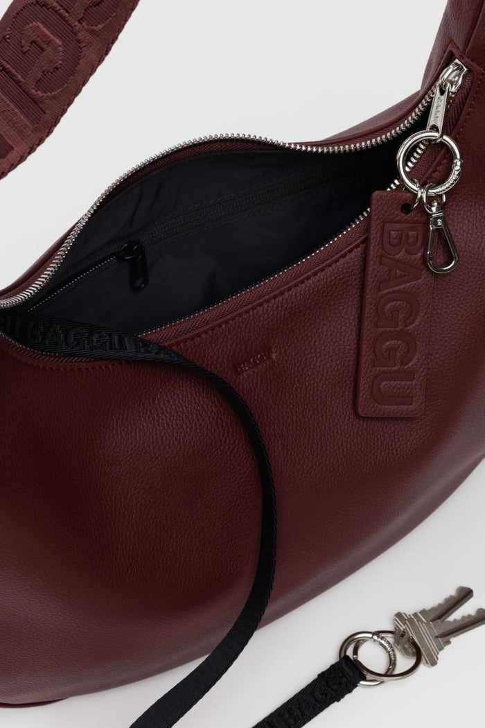 BAGGU Sac Moyen Crescent Cuir Recyclé - Mahogany