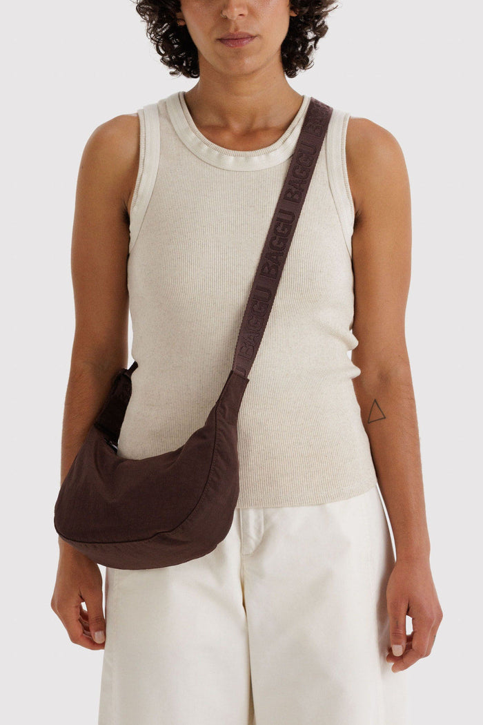 BAGGU Sac Petit Crescent Nylon - Coffee