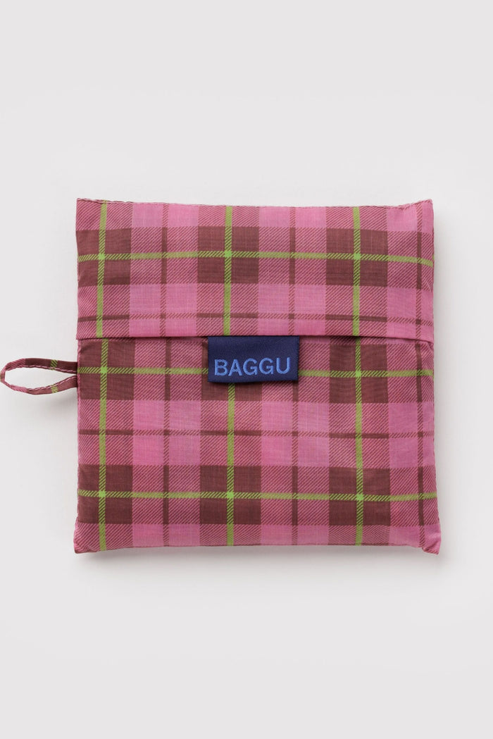 BAGGU Sac Réutilisable Grand - Tartan Rose