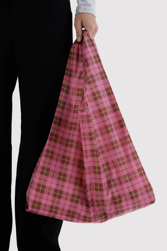 BAGGU Sac Réutilisable Standard - Tartan Rose