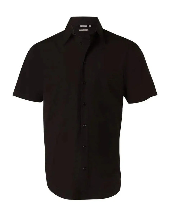BENCHMARK Men's Cotton/Poly Stretch Short Sleeve Shirt M7020S Metro Workwear.