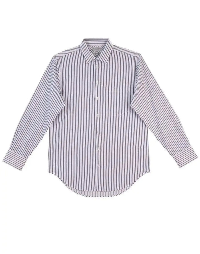 BENCHMARK Men's Executive Sateen Stripe Long Sleeve Shirt M7310L Metro Workwear.