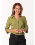 BENCHMARK Women's CoolDry 3/4 Sleeve Shirt M8600Q Corporate Wear Benchmark Avocado 6