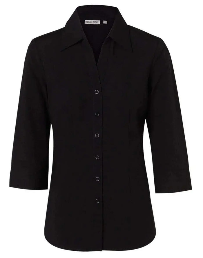 BENCHMARK Women's Cotton/Poly Stretch 3/4 Sleeve Shirt M8020Q Metro Workwear.