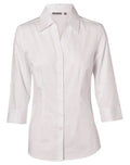 BENCHMARK Women's Cotton/Poly Stretch 3/4 Sleeve Shirt M8020Q Metro Workwear.