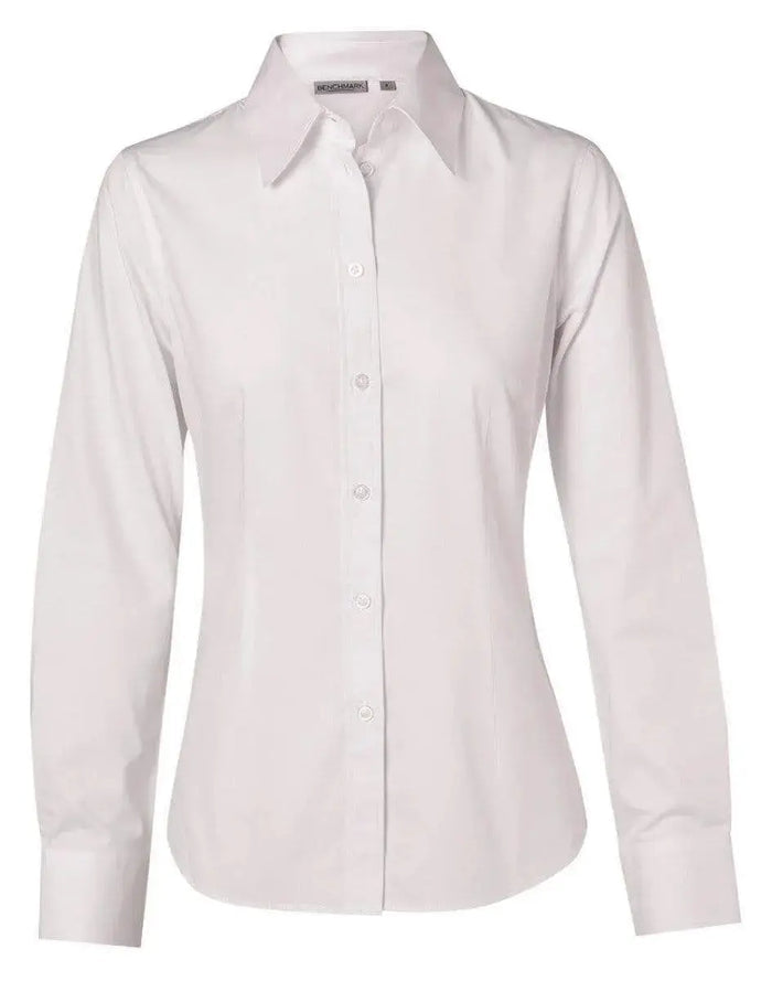 BENCHMARK Women's Cotton/Poly Stretch Long Sleeve Shirt M8020L Metro Workwear.