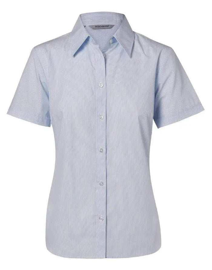 BENCHMARK Women's Fine Stripe Short Sleeve Shirt M8211 Metro Workwear.