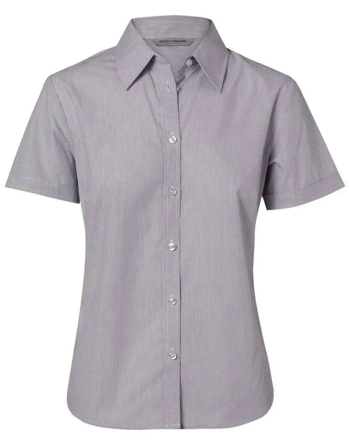 BENCHMARK Women's Fine Stripe Short Sleeve Shirt M8211 Metro Workwear.