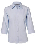 BENCHMARK Women's Mini Herringbone 3/4 Sleeve Shirt M8113 Metro Workwear.