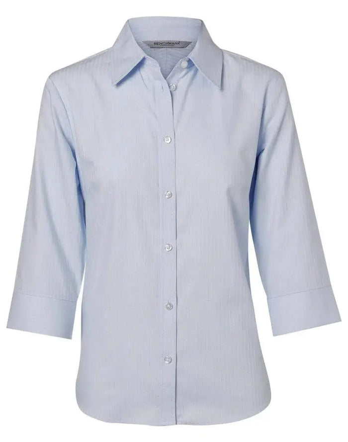 BENCHMARK Women's Mini Herringbone 3/4 Sleeve Shirt M8113 Metro Workwear.