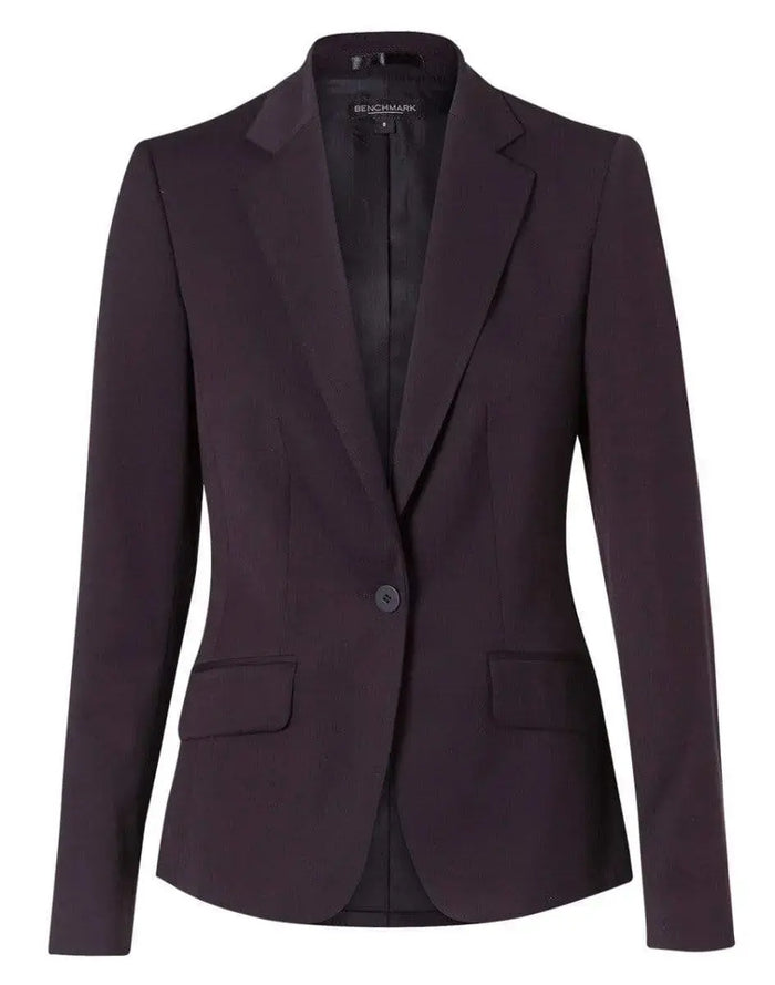 BENCHMARK Women's Poly/Viscose Stretch One Button Cropped Jacket M9205 Metro Workwear.