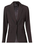 BENCHMARK Women's Poly/Viscose Stretch Stripe One Button Cropped Jacket M9208 Metro Workwear.
