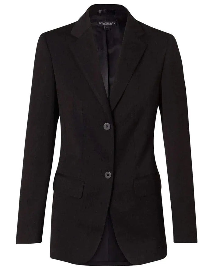 BENCHMARK Women's Poly/Viscose Stretch Two Buttons Mid Length Jacket M9206 Metro Workwear.