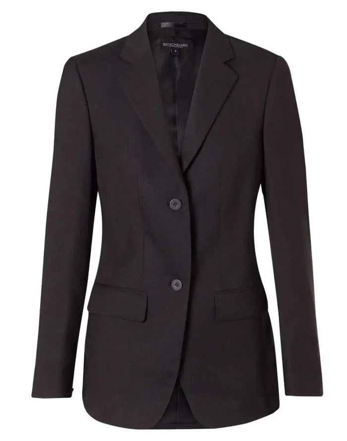 BENCHMARK Women's Poly/Viscose Stretch Two Buttons Mid Length Jacket M9206 Metro Workwear.
