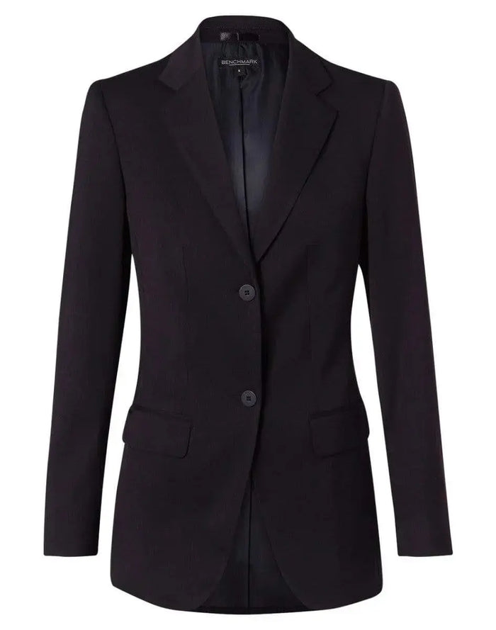 BENCHMARK Women's Poly/Viscose Stretch Two Buttons Mid Length Jacket M9206 Metro Workwear.