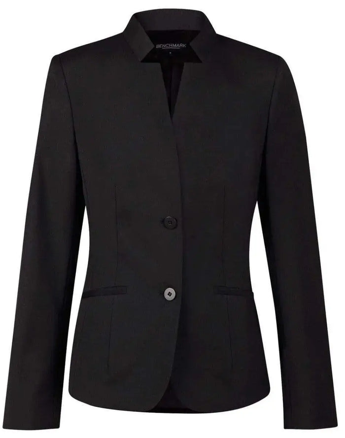 BENCHMARK Ladies’ Wool Blend Stretch Reverse Lapel Jacket M9202 Metro Workwear.