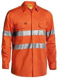 Bisley Workwear Work Wear ORANGE (BVEO) / S BISLEY WORKWEAR 3M TAPED COOL LIGHTWEIGHT HI VIS DRILL SHIRT LONG SLEEVE BS6897