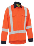 Bisley X Taped Hi Vis Cool Lightweight Cotton Drill Shirt BS6248XT - City Workwear