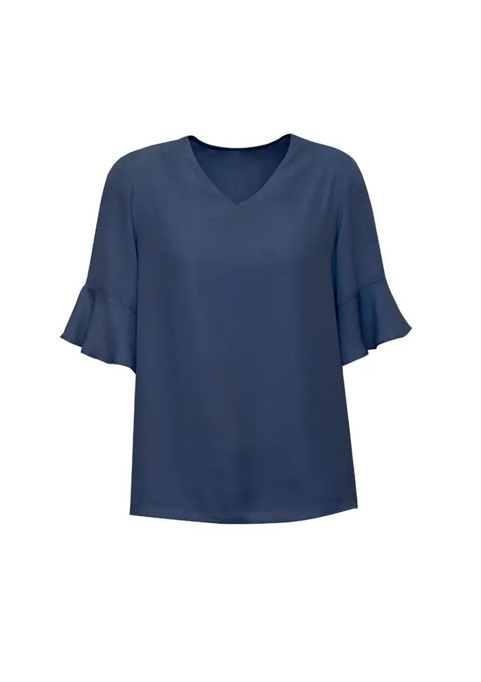 Biz Corporates Aria Fluted Sleeve Blouse RB966LS Biz Corporates