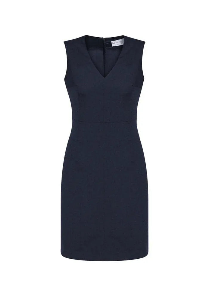 Biz Corporates Womens Sleeveless V Neck Dress 30121 - Flash Uniforms