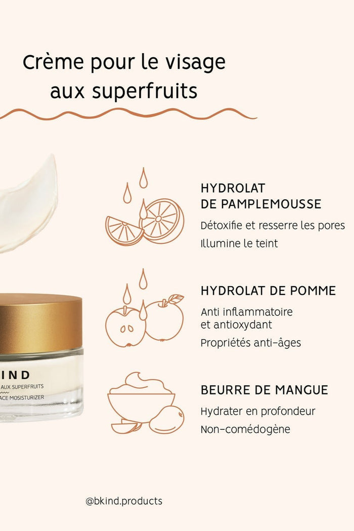 BKIND Crème pour le Visage SuperFruits avec Bakuchiol
